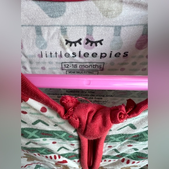 Little Sleepies Fair Isle Christmas Zippy Pajamas Size 12-18M GUC - Picture 4 of 13